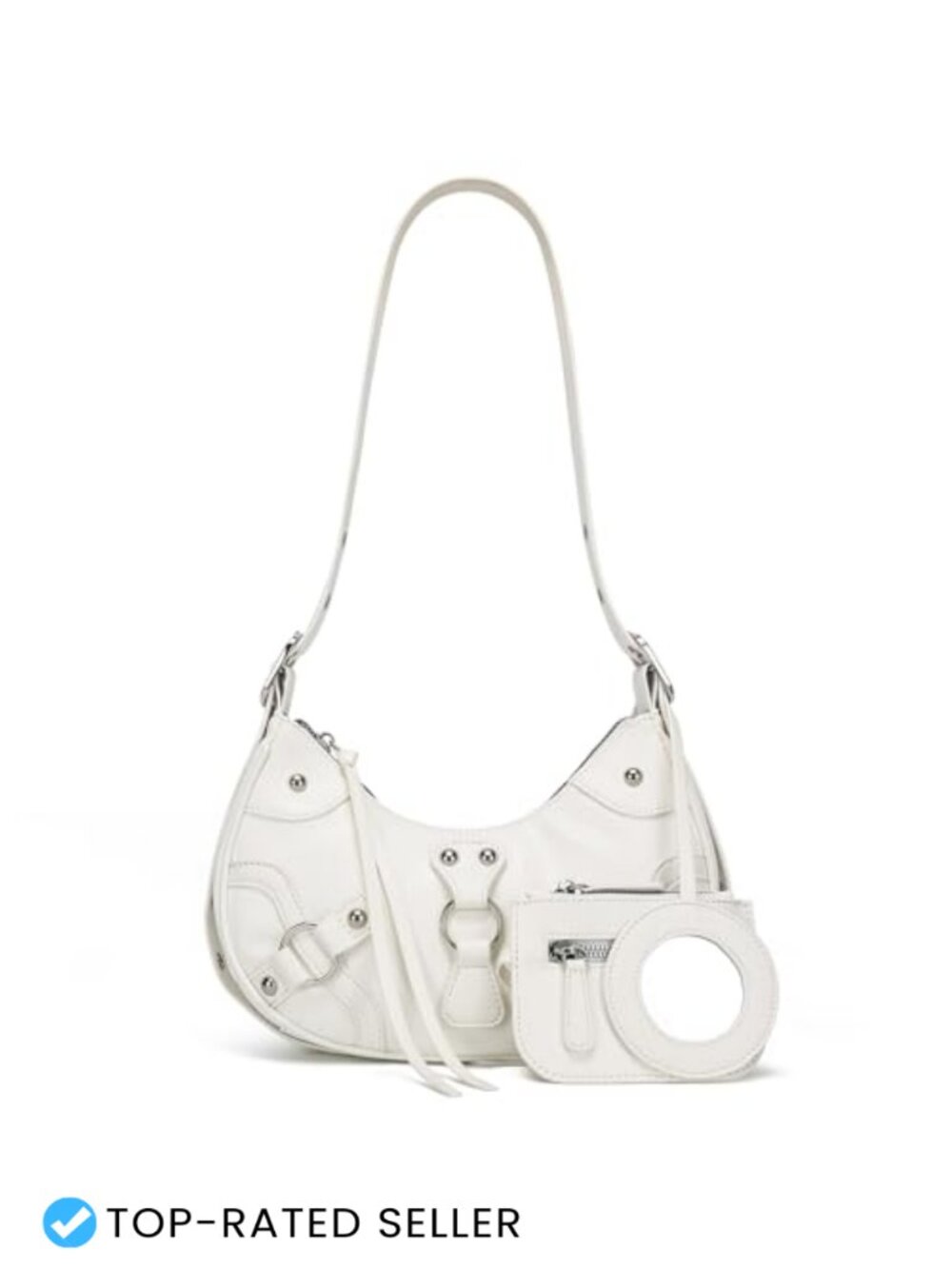 Y2K Punk Mini Shoulder Bag Faux Leather Rivets Underarm Purse